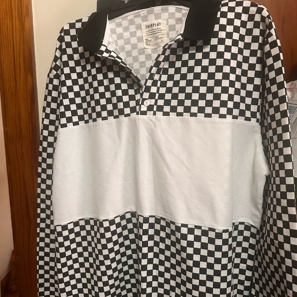 Black and White Checkered Men's Shirt